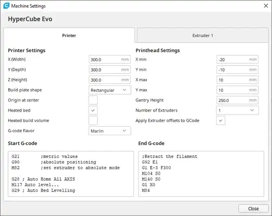 Printer settings