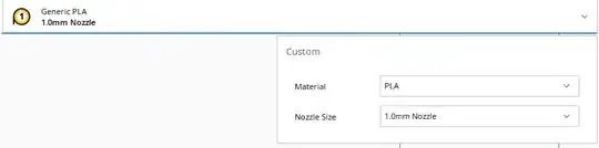 Ender 3 profile nozzle selection