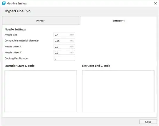 Extruder settings