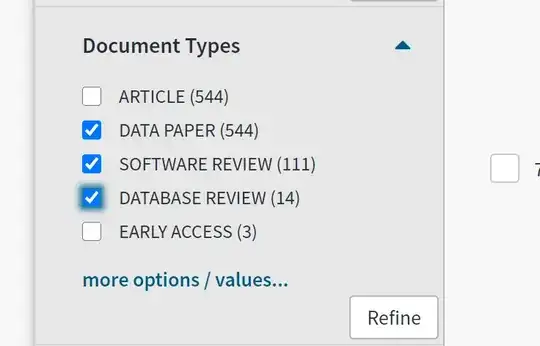 Web of Science menu