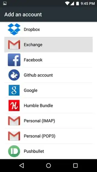 select "Exchange"