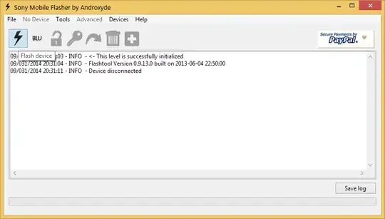 Flashtool window.
