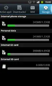 Samsung Galaxy S Plus storage