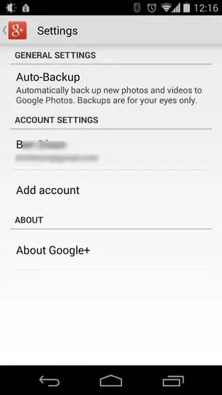 Main Settings