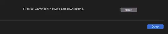 Appstore Reset warnings