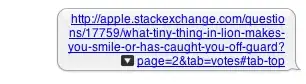 A small button appears next to webpage links in iChat when mouse hovers over them