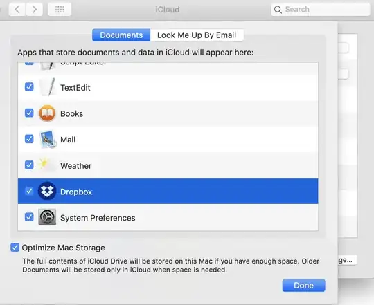 iCloud settings