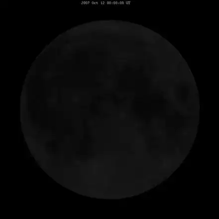 Simulated view of the moon, demonstrating librations.