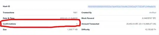 a random block that the confirmation section section id circled