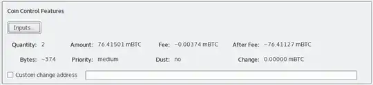 Coin Control Features screenshot