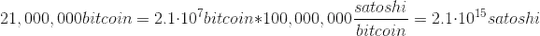 Total number of satoshis