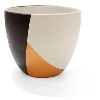 Black and white pot with orange