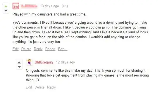 itch.io comment describing a family experience playing