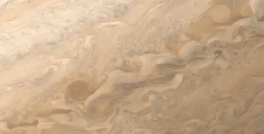 swirling clouds on Jupiter