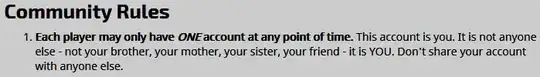 Each player may only have ONE account at any point of time. This account is you. It is not anyone else - not your brother, your mother, your sister, your friend - it is YOU. Don't share your account with anyone else.