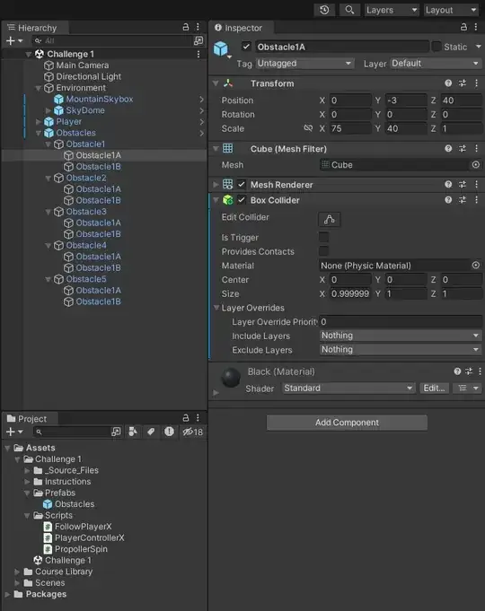Hierarchy and Inspector windows