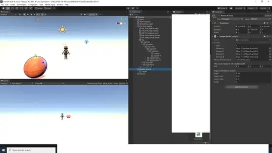 The object with the script that make object to rotate around the player