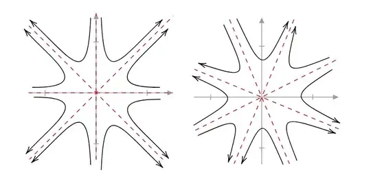 coordinate system with 8 asymptotes