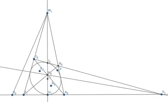 A 3 point quadrilateral with an ellipse inside
