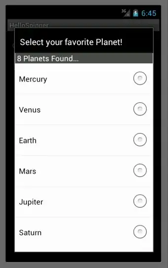 Prompt and nothing selected row